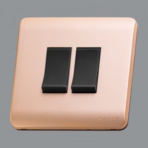 Orange 2Gang 2Way Switch - Black Matte with Gold Matte Surround