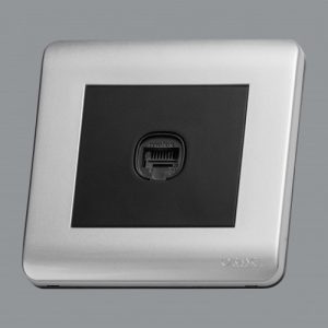 Orange Telephone Socket Socket 8 Wire 8 Contact Data-Silver Matte